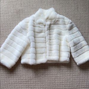 Girls medium white fur coat
